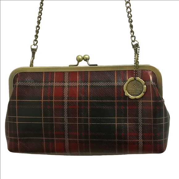 Patricia Nash Handbags - PATRICIA NASH "POTENAZ" TARTAN BLACK & RED PLAID CROSSBODY BAG WITH GOLD ACCENTS
